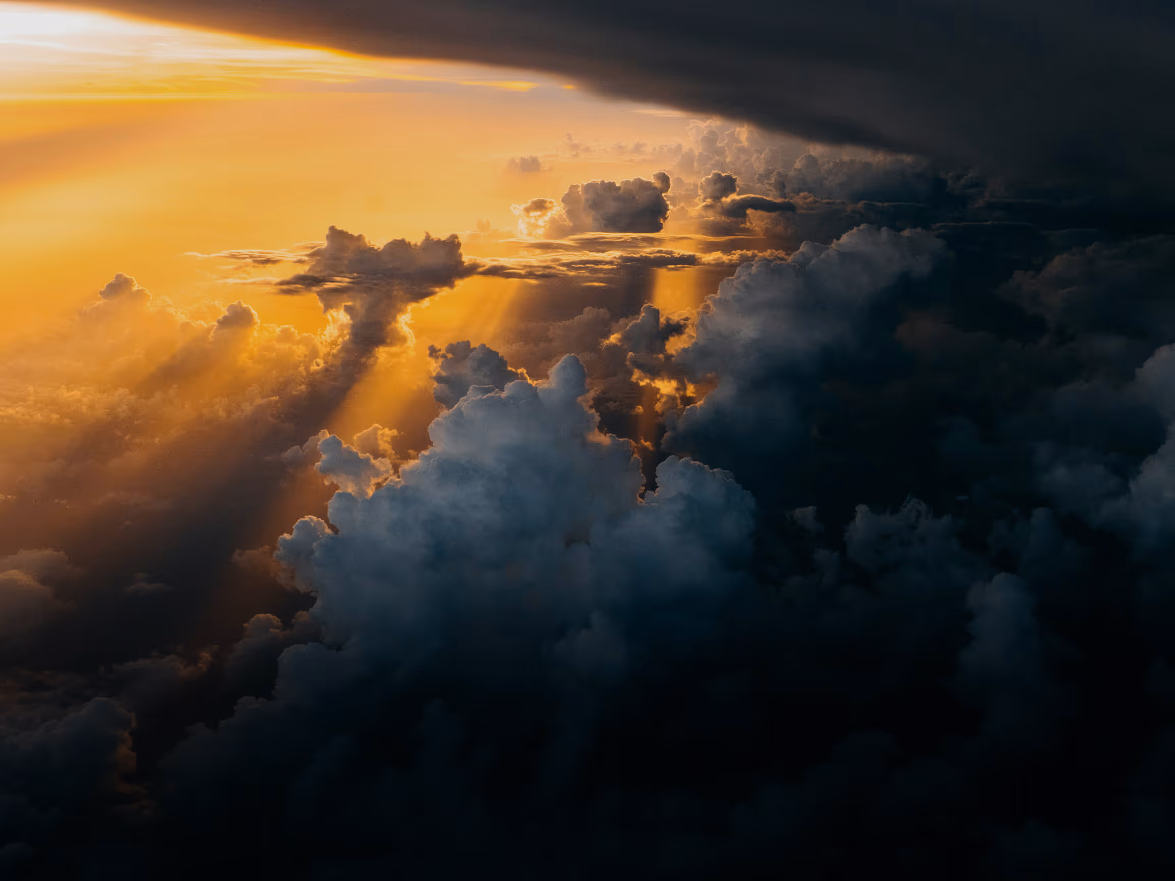 Clouds illuminated by sunset light