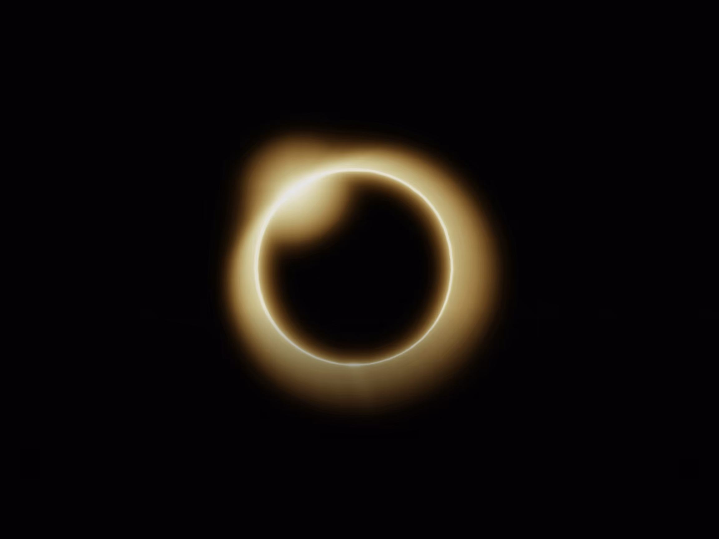 Yellow-toned eclipse scene